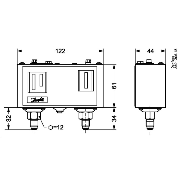 Реле давления Danfoss 060 124166 KP15